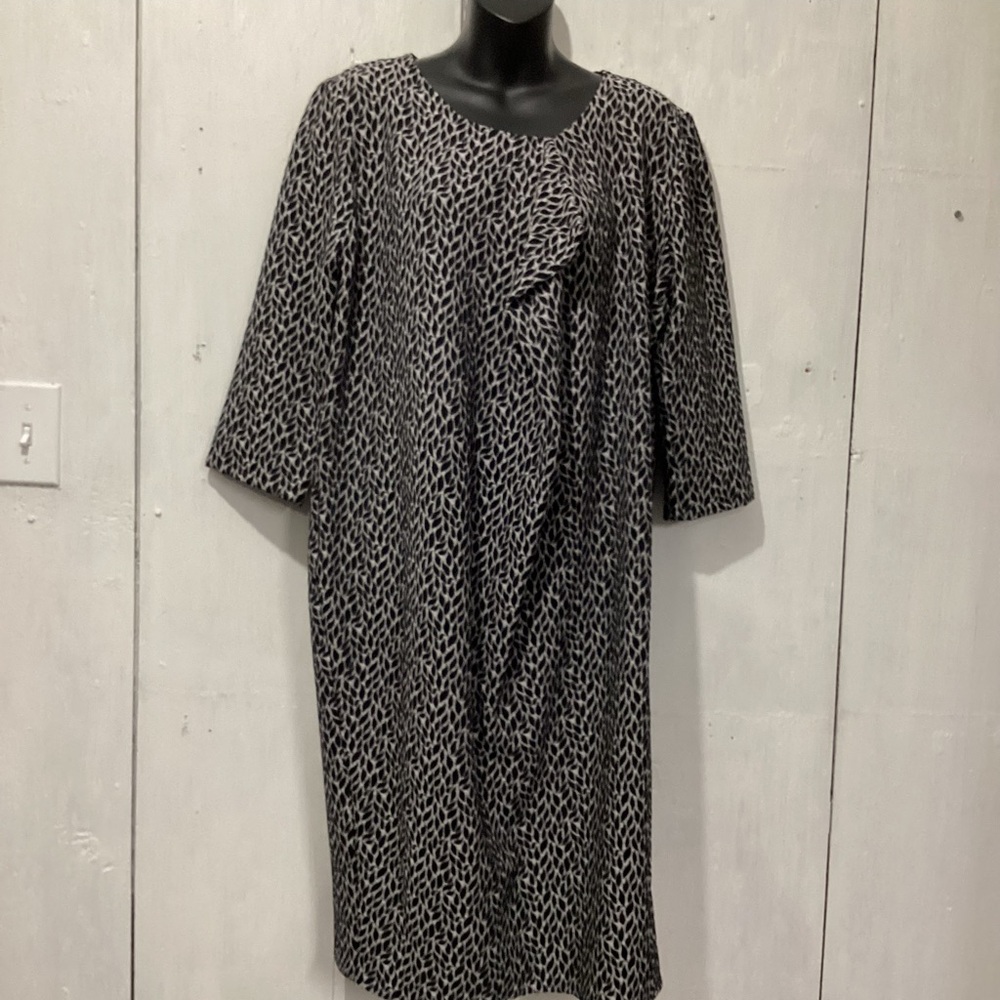 Niche Black and White Patterned Dress, Size M